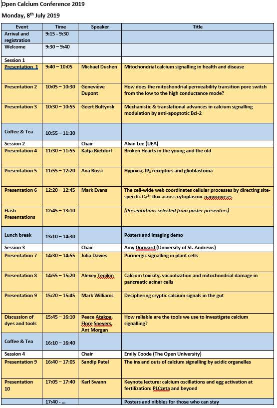 Image of the conference programme