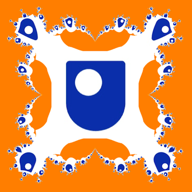 The OU logo turned into a fractal image