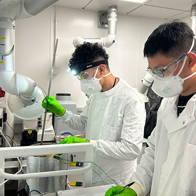Two people working in a laboratory