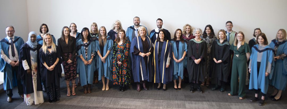 PGCE graduates and staff at the OU in Wales graduation ceremony in November 2022